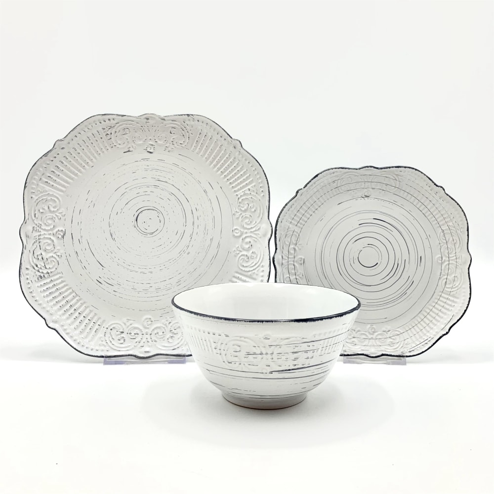 S300729 Embossed square dinner set